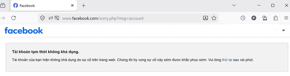 Facebook gặp lỗi lạ, nhiều người tưởng tài khoản bị khóa Facebook gặp lỗi lạ, nhiều người tưởng tài khoản bị khóa