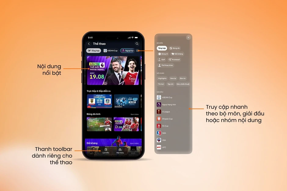 FPT Play tung giao diện mới trước thềm Ngoại hạng Anh mùa mới