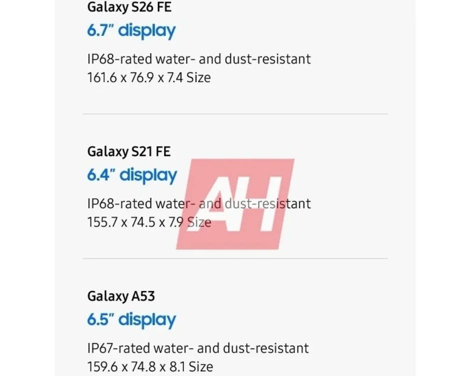 Galaxy S26 FE lộ gần như toàn bộ thông số trước ngày ra mắt Galaxy S26 FE lộ gần như toàn bộ thông số trước ngày ra mắt