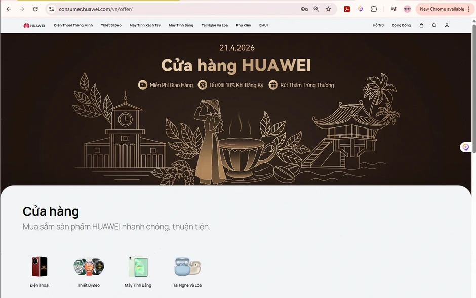 Huawei tăng tốc tại thị trường Việt với cửa hàng trực tuyến chính hãng Huawei tăng tốc tại thị trường Việt với cửa hàng trực tuyến chính hãng