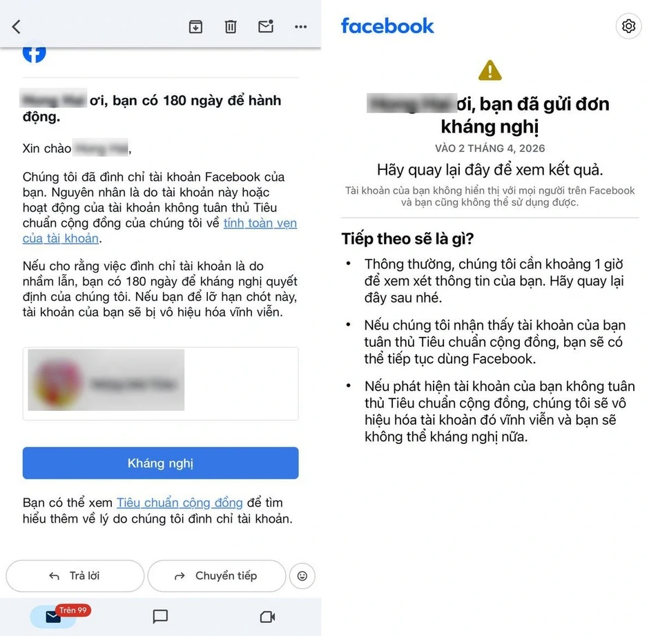 Nhiều người dùng Việt Nam bất ngờ bị Facebook khóa tài khoản không rõ lý do