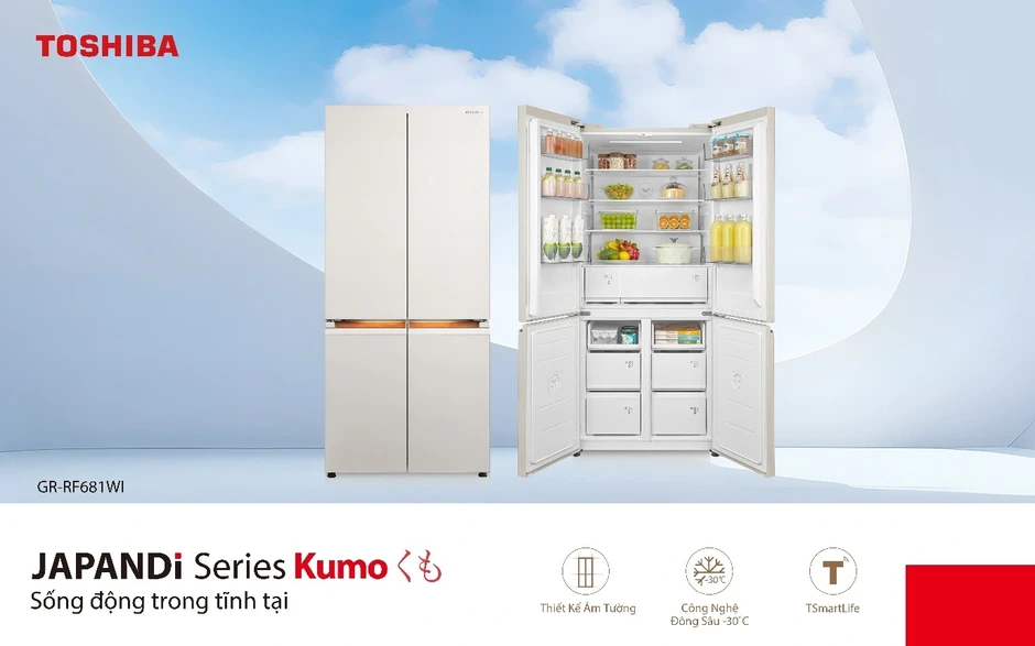 Tủ lạnh Toshiba JAPANDi Series Kumo, mang tinh thần sống tĩnh tại vào căn bếp Tủ lạnh Toshiba JAPANDi Series Kumo, mang tinh thần sống tĩnh tại vào căn bếp