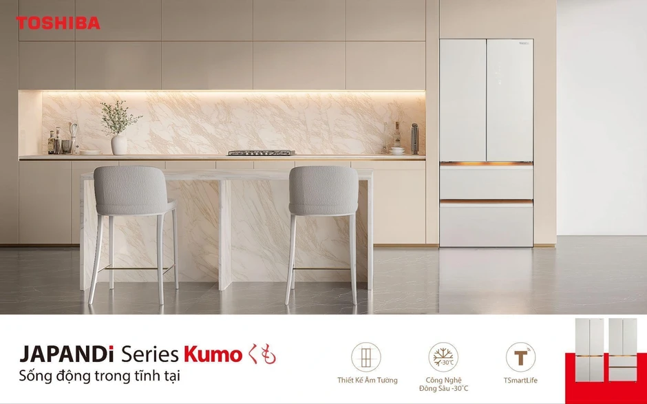 Tủ lạnh Toshiba JAPANDi Series Kumo, mang tinh thần sống tĩnh tại vào căn bếp Tủ lạnh Toshiba JAPANDi Series Kumo, mang tinh thần sống tĩnh tại vào căn bếp