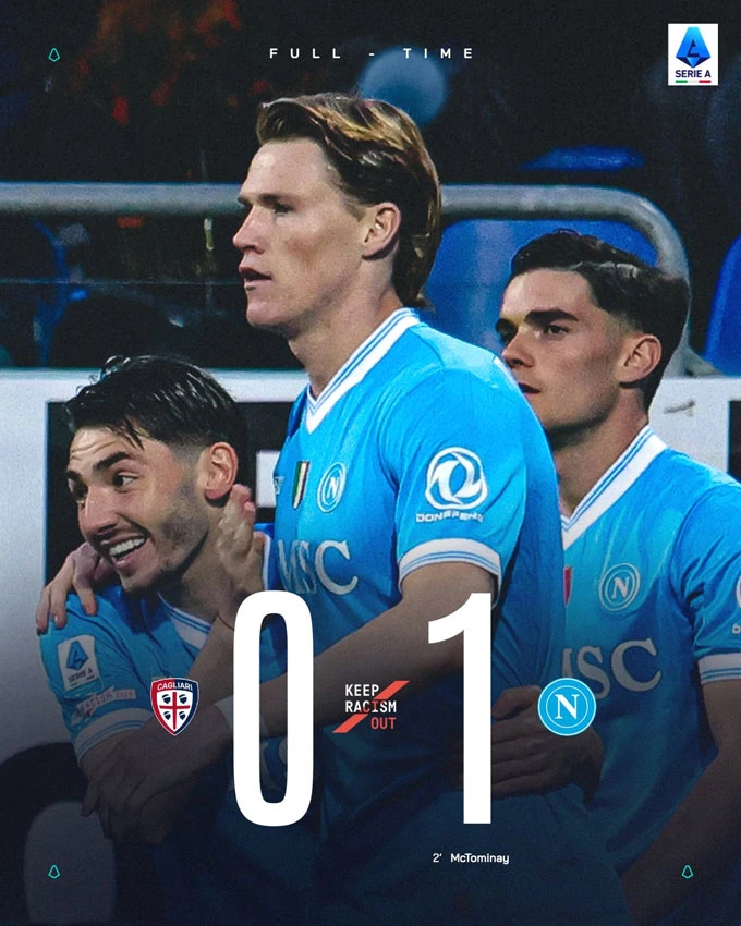 McTominay tỏa sáng đưa Napoli chiếm ngôi nhì tại Serie A McTominay tỏa sáng đưa Napoli chiếm ngôi nhì tại Serie A