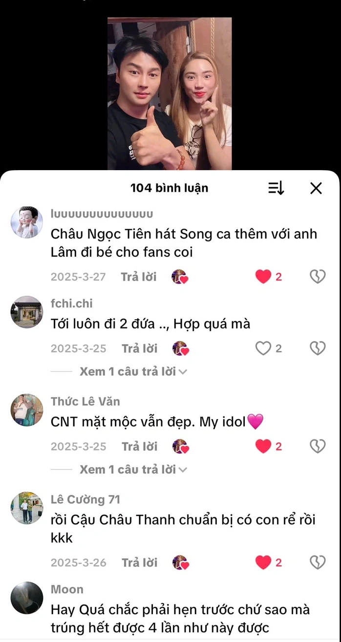Châu Ngọc Tiên được tích cực "đẩy thuyền" cùng NSƯT Võ Minh Lâm Châu Ngọc Tiên được tích cực "đẩy thuyền" cùng NSƯT Võ Minh Lâm