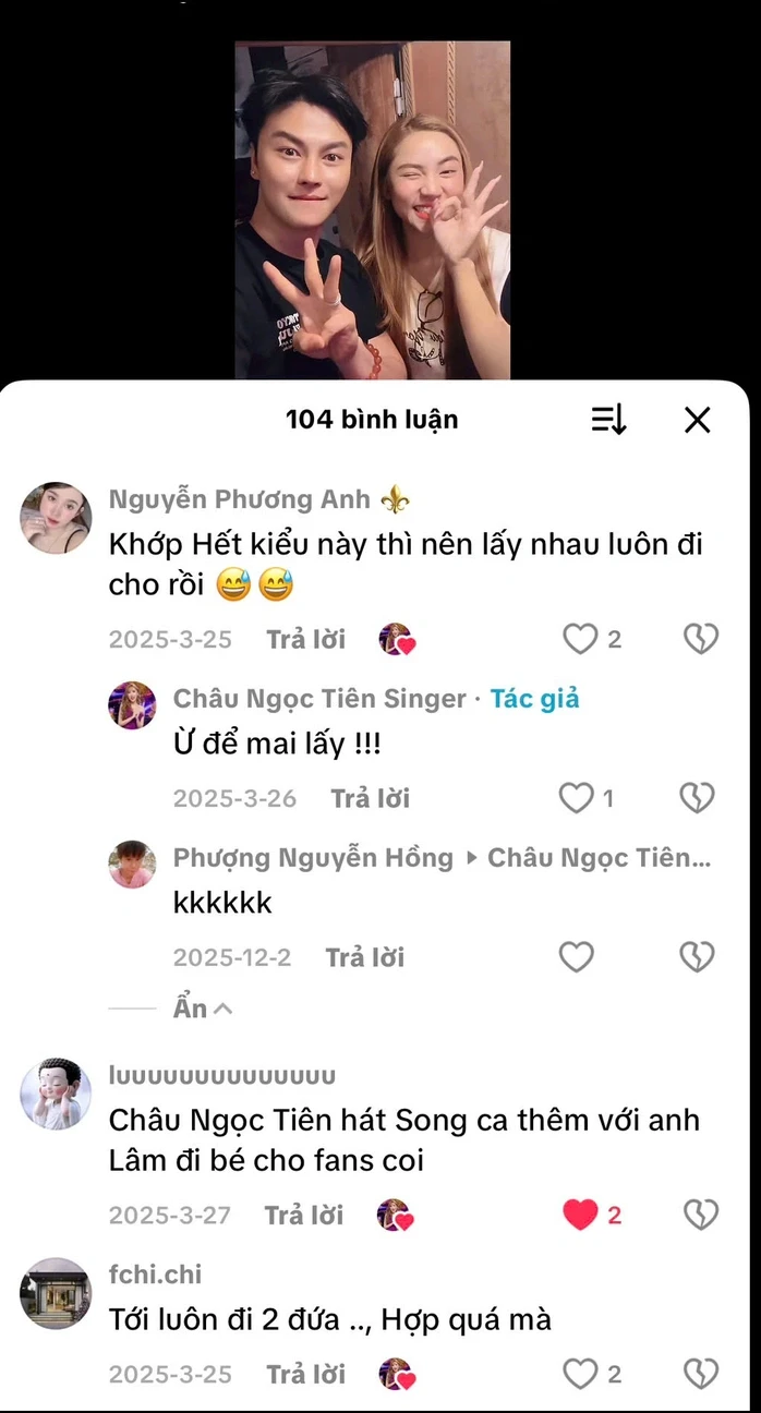 Châu Ngọc Tiên được tích cực "đẩy thuyền" cùng NSƯT Võ Minh Lâm Châu Ngọc Tiên được tích cực "đẩy thuyền" cùng NSƯT Võ Minh Lâm