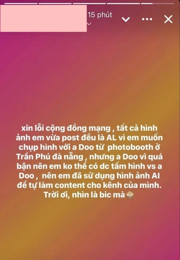 Cô gái nói dùng AI tạo ảnh tiệc tùng với Hải Đăng Doo tức tốc có động thái giữa bão dư luận Cô gái nói dùng AI tạo ảnh tiệc tùng với Hải Đăng Doo tức tốc có động thái giữa bão dư luận
