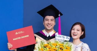 Diễn viên Đoàn Minh Tài nhận bằng thạc sĩ, vợ kém 16 tuổi cũng đón tin vui cùng ngày