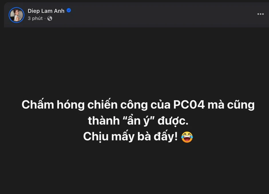 Diệp Lâm Anh bình luận gì ở fanpage Phòng, chống ma túy - Công an TP.HCM mà gây bão? Diệp Lâm Anh bình luận gì ở fanpage Phòng, chống ma túy - Công an TP.HCM mà gây bão?