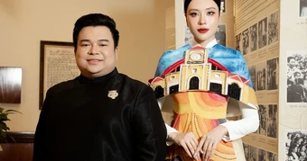 Hoa hậu Tô Diệp Hà ấn tượng với áo dài "chợ Bến Thành"