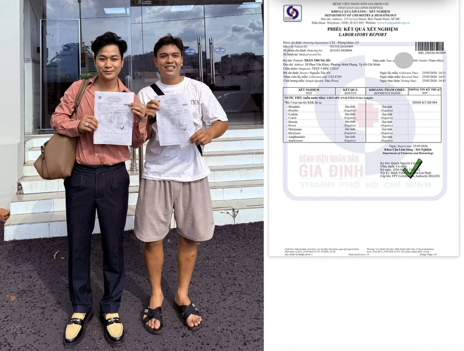 Kết quả xét nghiệm ma túy của ca sĩ Quách Tuấn Du Kết quả xét nghiệm ma túy của ca sĩ Quách Tuấn Du