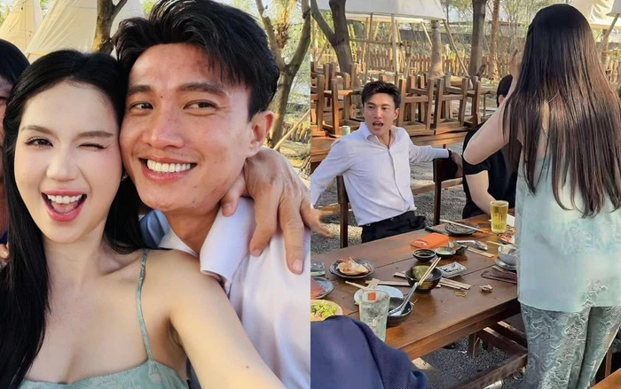 Quốc Trường tựa vai tình tứ bên Ngọc Trinh Quốc Trường tựa vai tình tứ bên Ngọc Trinh