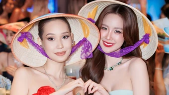 Thí sinh Miss World 2026 tạo dáng với nón lá