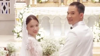 Xuân Nghi làm lễ cưới tại nhà thờ