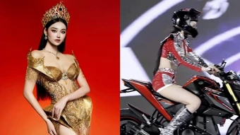 Yến Nhi ngã môtô trên sân khấu Miss Grand Vietnam 2026