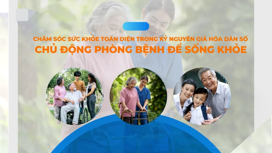 “Chăm sóc sức khỏe toàn diện trong kỷ nguyên già hóa dân số: Chủ động phòng bệnh để sống khỏe” “Chăm sóc sức khỏe toàn diện trong kỷ nguyên già hóa dân số: Chủ động phòng bệnh để sống khỏe”