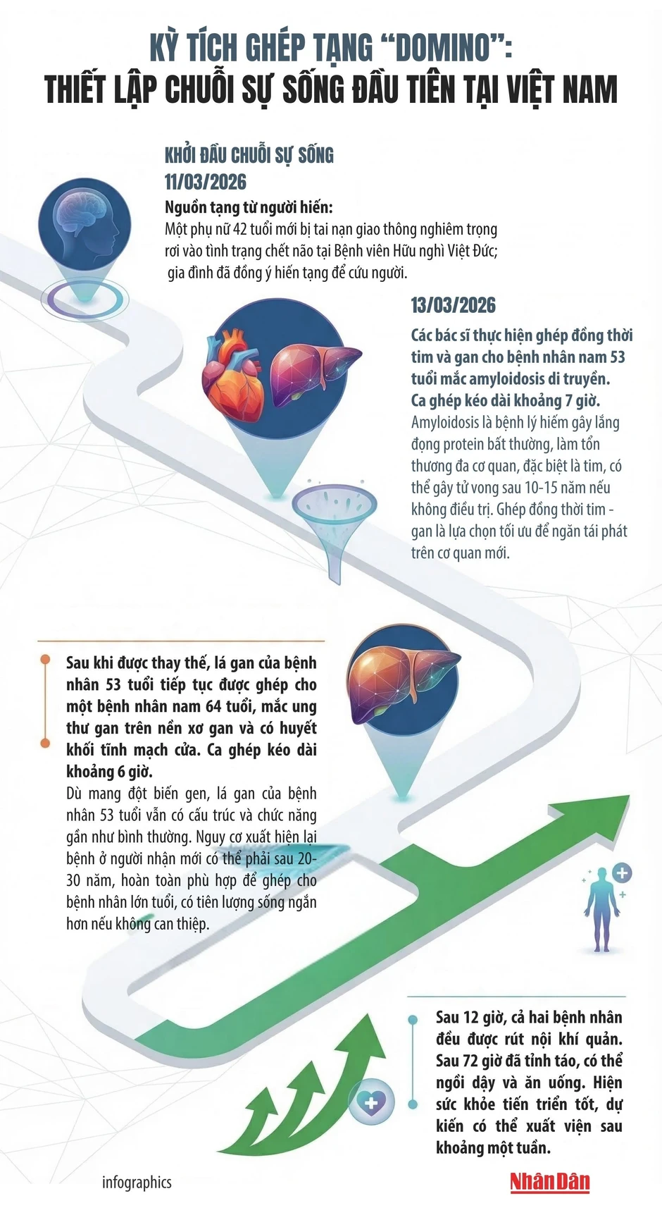 [Infographic] Kỳ tích ghép đa tạng domino lần đầu tiên tại Việt Nam