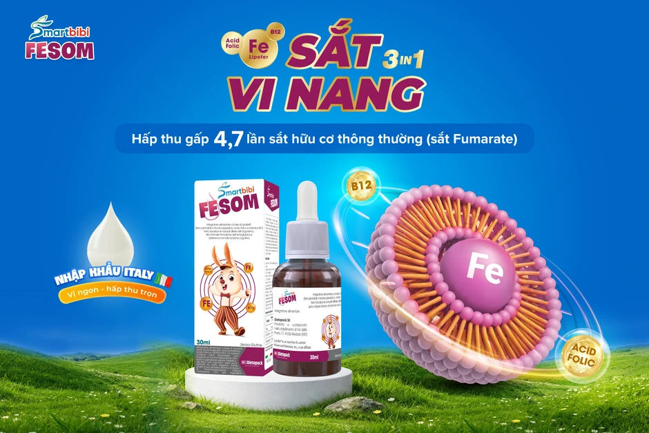“Sắt vi nang 3 trong 1" hấp thu cao thế hệ mới từ Italy “Sắt vi nang 3 trong 1" hấp thu cao thế hệ mới từ Italy