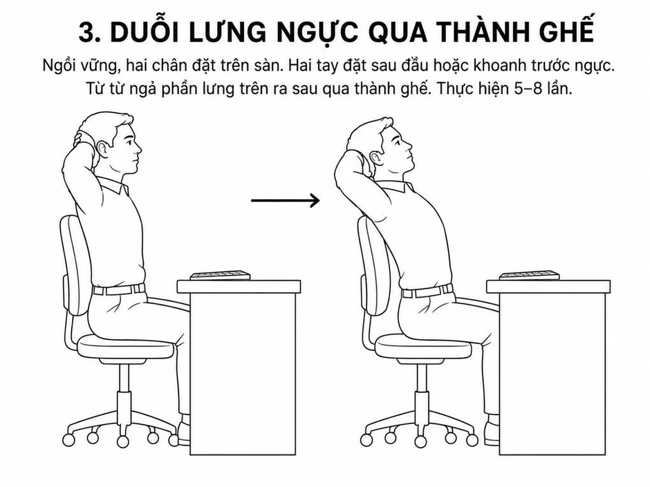 4 bài tập tại bàn làm việc giúp U40 giảm căng cổ, đau lưng 4 bài tập tại bàn làm việc giúp U40 giảm căng cổ, đau lưng