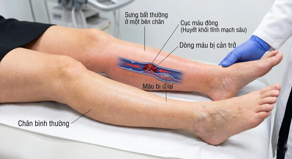 5 dấu hiệu cục máu đông ở chân có thể gây thuyên tắc phổi 5 dấu hiệu cục máu đông ở chân có thể gây thuyên tắc phổi
