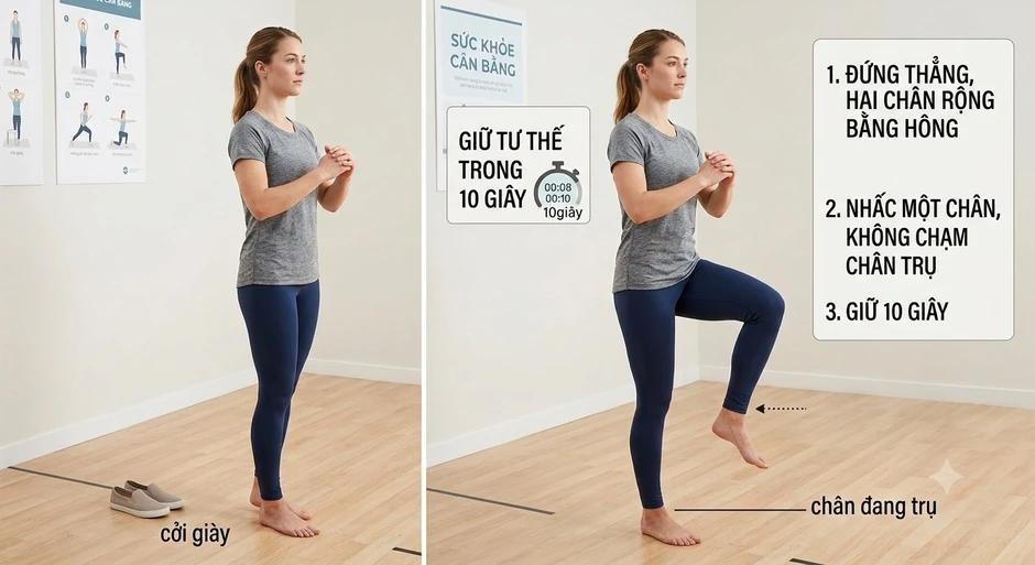 Bạn có đứng được một chân trong 10 giây? Bạn có đứng được một chân trong 10 giây?
