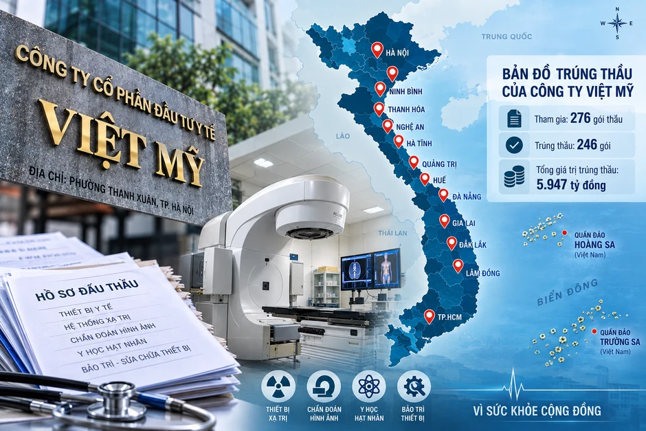 Bản đồ trúng thầu của Công ty Việt Mỹ trải dài khắp cả nước trong lĩnh vực y tế Bản đồ trúng thầu của Công ty Việt Mỹ trải dài khắp cả nước trong lĩnh vực y tế