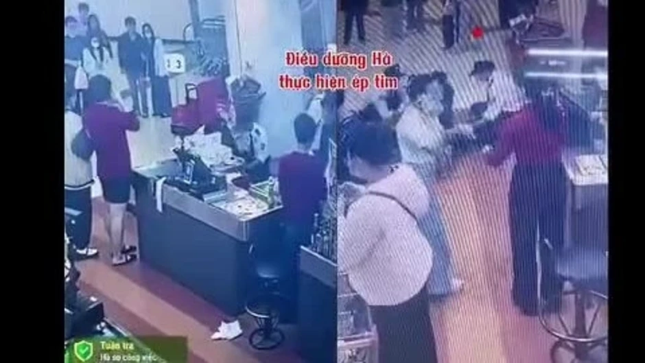 Bảo vệ siêu thị bất ngờ ngừng thở, nữ điều dưỡng ép tim cứu sống Bảo vệ siêu thị bất ngờ ngừng thở, nữ điều dưỡng ép tim cứu sống