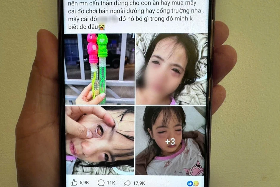Bé 5 tuổi đi cấp cứu sau khi chơi thổi bong bóng xà phòng Bé 5 tuổi đi cấp cứu sau khi chơi thổi bong bóng xà phòng