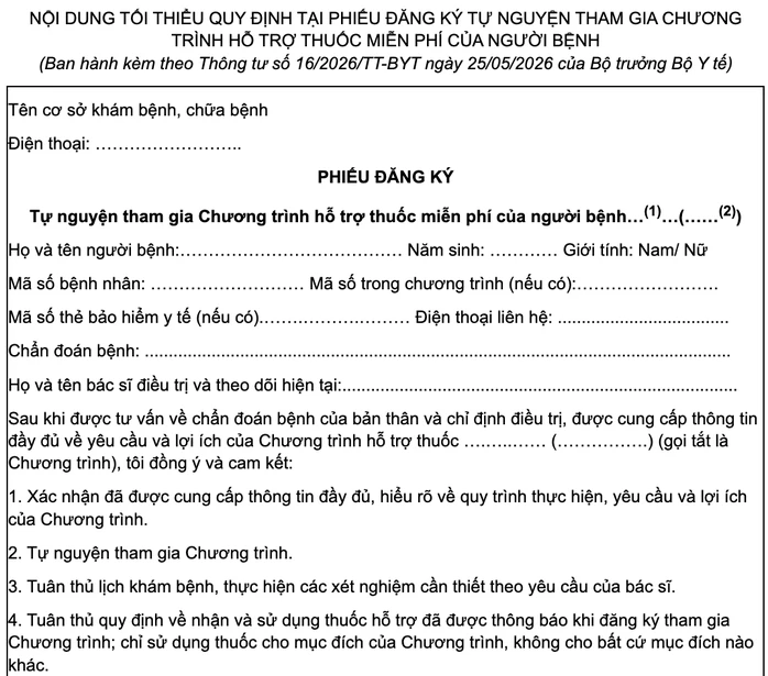 Bộ Y tế ban hành quy định mới về hỗ trợ thuốc miễn phí Bộ Y tế ban hành quy định mới về hỗ trợ thuốc miễn phí