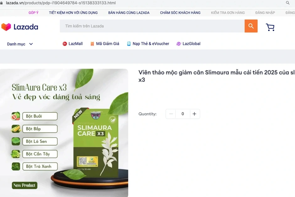 Bộ Y tế "tuýt còi" viên uống giảm cân quảng cáo trên Shopee, Lazada Bộ Y tế "tuýt còi" viên uống giảm cân quảng cáo trên Shopee, Lazada