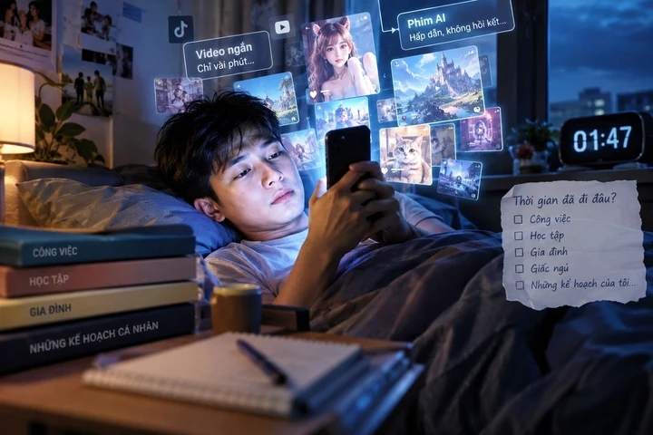 Cuốn vào phim ngắn, clip AI: 'Xem xong chẳng nhớ gì, tay vẫn cứ vuốt' Cuốn vào phim ngắn, clip AI: 'Xem xong chẳng nhớ gì, tay vẫn cứ vuốt'