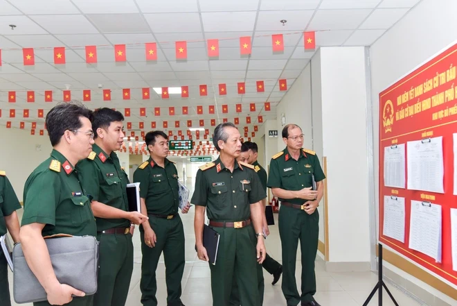 Điểm bầu cử số 055 tại Bệnh viện Quân y 175 đã sẵn sàng Điểm bầu cử số 055 tại Bệnh viện Quân y 175 đã sẵn sàng
