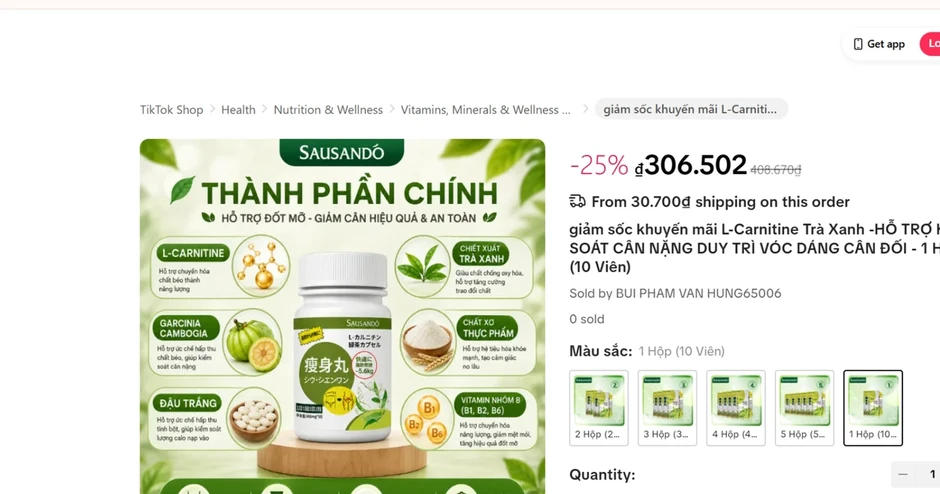 Khẩn trương kiểm tra, xác minh hoạt động kinh doanh thực phẩm chức năng Sausando Slimming capsule