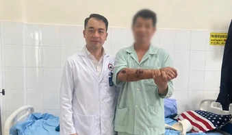 Lâm Đồng: Nối thành công cánh tay đứt gần lìa do máy nghiền đá