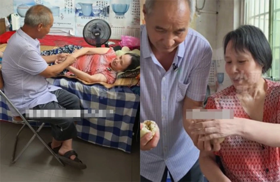 Người chồng 25 năm lật người, xoa bóp chống hoại tử cho vợ liệt Người chồng 25 năm lật người, xoa bóp chống hoại tử cho vợ liệt