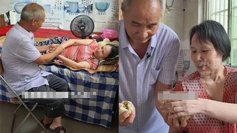 Người chồng 25 năm lật người, xoa bóp chống hoại tử cho vợ liệt