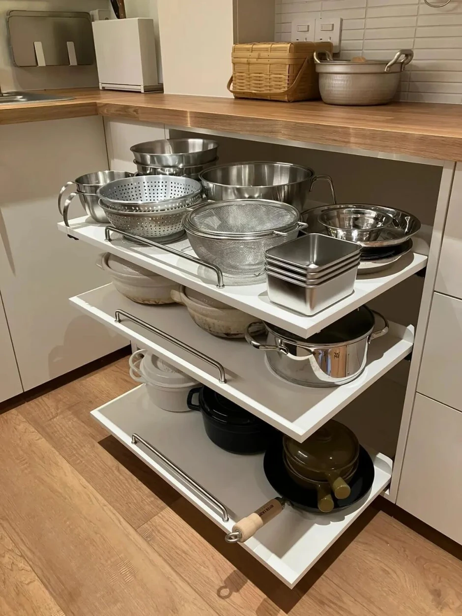 Nhìn 7 cách cất nồi chảo này tôi mới hiểu vì sao bếp nhà mình lúc nào cũng chật: Hóa ra trước giờ xếp sai hết Nhìn 7 cách cất nồi chảo này tôi mới hiểu vì sao bếp nhà mình lúc nào cũng chật: Hóa ra trước giờ xếp sai hết