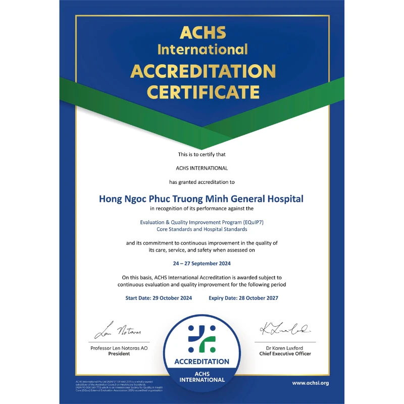 Những chứng nhận trong nước và quốc tế – Bảo chứng cho chất lượng phẫu thuật tại BVĐK Hồng Ngọc