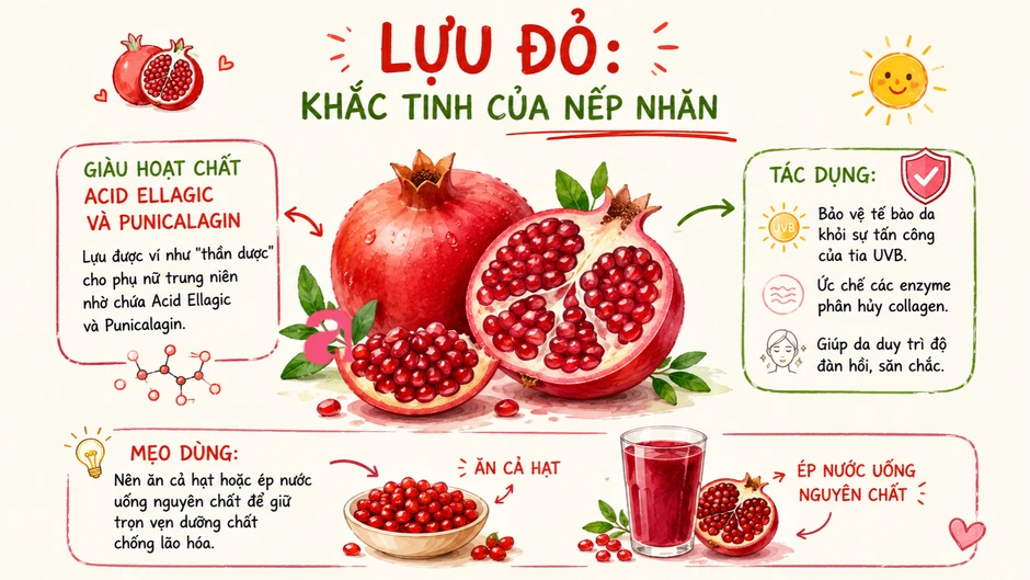 Phụ nữ U40 nên ăn 5 loại quả có tác dụng chống nắng tự nhiên trong mùa hè, ngăn tia UV, tăng sinh collagen để 60 tuổi chưa già