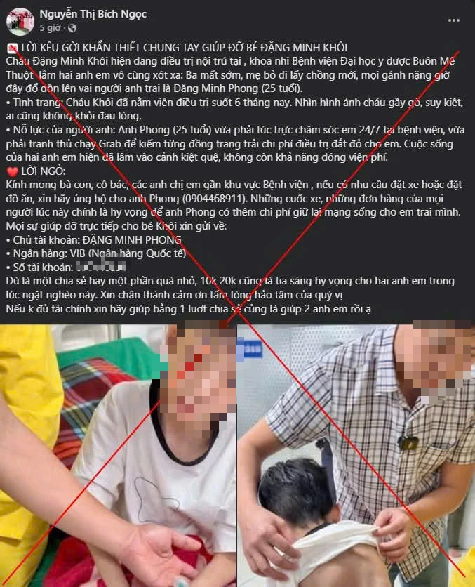 Sự thật về “bệnh nhi có hoàn cảnh éo le, cần được hỗ trợ” ở Đắk Lắk Sự thật về “bệnh nhi có hoàn cảnh éo le, cần được hỗ trợ” ở Đắk Lắk
