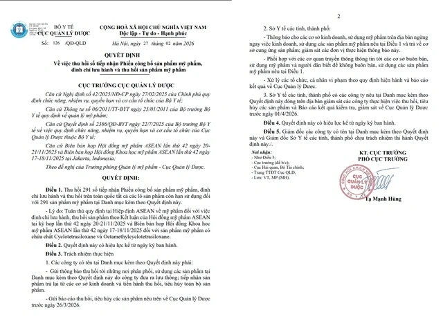 Thu hồi hàng trăm mỹ phẩm chứa D4, D5: Vì sao chuyên gia nói “đáng mừng”? Thu hồi hàng trăm mỹ phẩm chứa D4, D5: Vì sao chuyên gia nói “đáng mừng”?