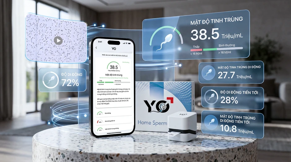 Xét nghiệm tinh trùng tại nhà YO 3.0 nâng cấp kết quả định lượng chuyên sâu Xét nghiệm tinh trùng tại nhà YO 3.0 nâng cấp kết quả định lượng chuyên sâu