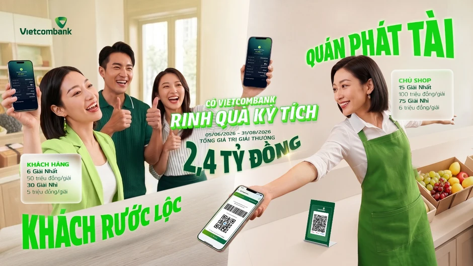 "Có Vietcombank - Rinh quà kỳ tích": Chương trình đồng hành hộ kinh doanh với ưu đãi đến 2,4 tỉ đồng "Có Vietcombank - Rinh quà kỳ tích": Chương trình đồng hành hộ kinh doanh với ưu đãi đến 2,4 tỉ đồng