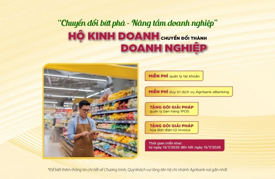 Agribank đồng hành cùng hộ kinh doanh: Kê khai thuế dễ dàng – Chuyển đổi doanh nghiệp vững vàng Agribank đồng hành cùng hộ kinh doanh: Kê khai thuế dễ dàng – Chuyển đổi doanh nghiệp vững vàng