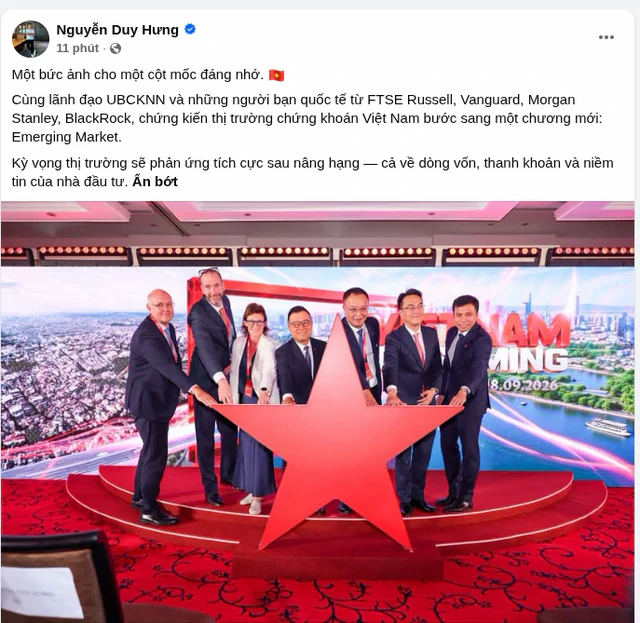 Bức ảnh nghìn tỷ USD ông Nguyễn Duy Hưng vừa đăng Bức ảnh nghìn tỷ USD ông Nguyễn Duy Hưng vừa đăng