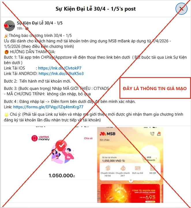Chiêu thức lừa đảo mới: Mời nhận tiền khi tải app ngân hàng