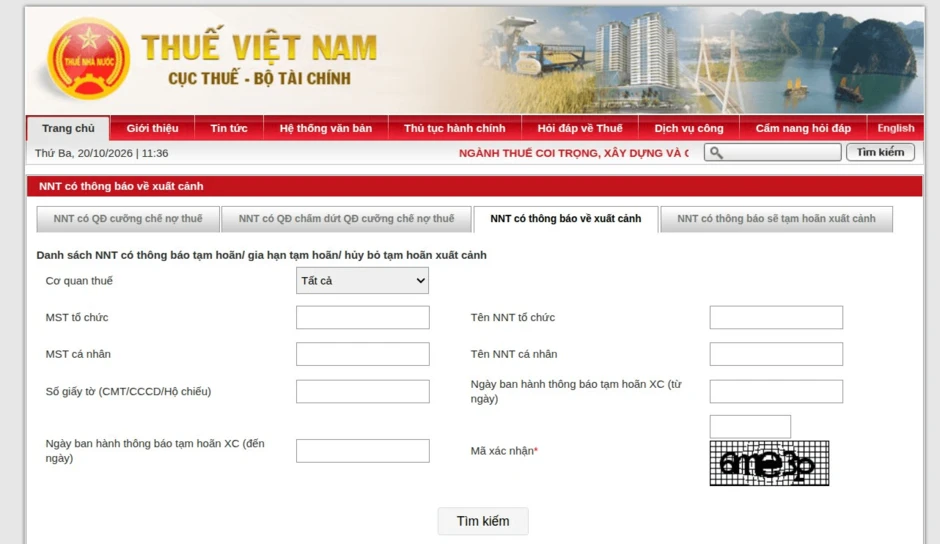 Cơ quan Thuế thông báo: Tất cả cá nhân có tên trong danh sách sau bị tạm hoãn xuất cảnh từ ngày hôm nay