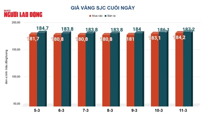 Giá vàng hôm nay 12-3: Đảo chiều đi xuống Giá vàng hôm nay 12-3: Đảo chiều đi xuống
