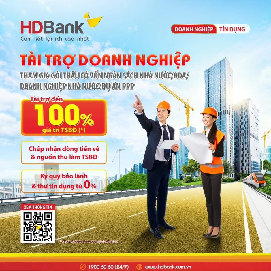 HDBank tung gói tài chính: Tín chấp đến 30 tỷ, tài trợ 100%, ký quỹ 0% cho doanh nghiệp HDBank tung gói tài chính: Tín chấp đến 30 tỷ, tài trợ 100%, ký quỹ 0% cho doanh nghiệp