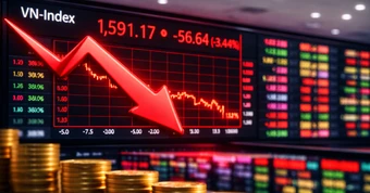 Hơn 630 mã giảm giá, VN-Index rơi sâu về đáy 5 tháng